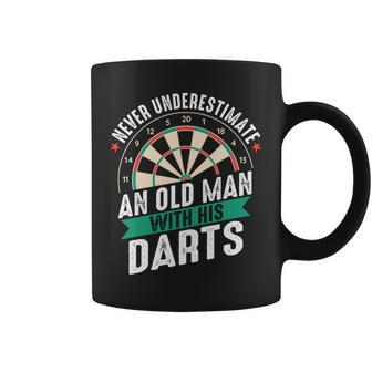 Dart Never Underestimate An Old Man With His Darts Coffee Mug | Mazezy DE