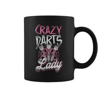 Darts Girl Vintage Crazy Darts Lady Coffee Mug - Monsterry