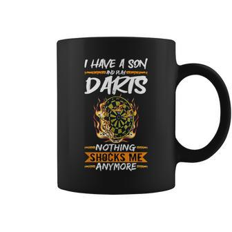 Darts I Have A Son And Play Darts For Teams Dart Coffee Mug - Thegiftio UK
