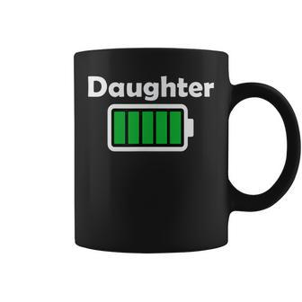 Daughter Fully Charged Battery Dad And Sons Geek Coffee Mug - Monsterry DE