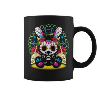 Day Of The Dead Dia De Los Muertos Bunny Sugar Skull Coffee Mug - Monsterry