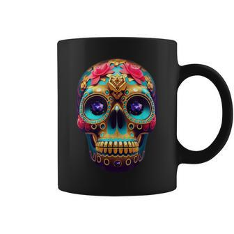 The Day Of The Dead Dia De Los Muertos Calavera Sugar Skull Coffee Mug - Thegiftio UK