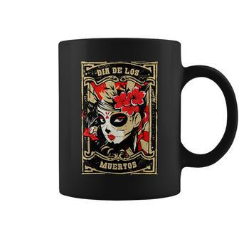 Day Of The Dead Sugar Skull Skeleton Vintage Dia Muertos Mexico Coffee Mug - Thegiftio UK