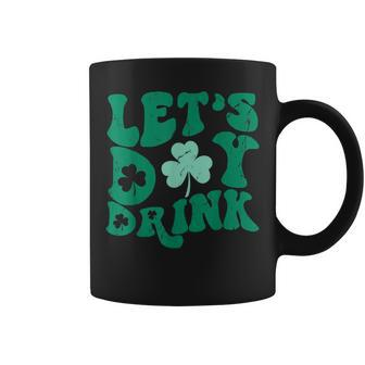Lets Day Drink Groovy Vintage St Patrick's Day Women's Lucky Coffee Mug | Mazezy