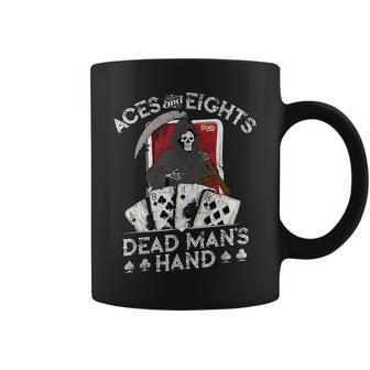 Dead Man's Hand Aces & Eights Reaper Poker Player Coffee Mug - Monsterry DE