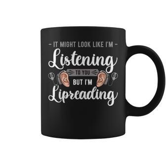 Deaf Awareness Lip Reading Hearing Aid Implant Asl Coffee Mug - Monsterry AU