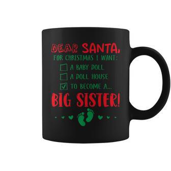 Dear Santa I Want To Become A Big Sister Newborn Quote Coffee Mug - Monsterry AU