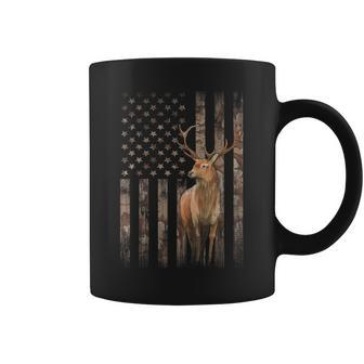 Deer Hunting Whitetails Hunter Dad Camouflage American Flag Coffee Mug - Monsterry UK
