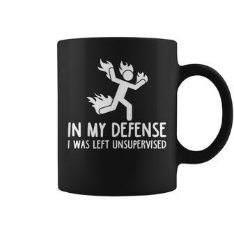In My Defense I Was Left Unsupervised Women Coffee Mug - Thegiftio UK