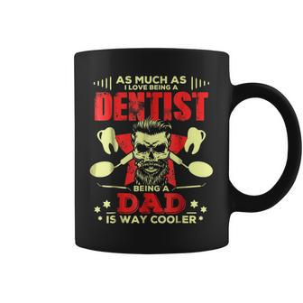 Dentist Dad Dad Skull Graphic Coffee Mug | Crazezy