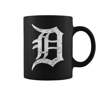 Detroit Graphic D Distressed Grunge Motor City Coffee Mug | Crazezy UK