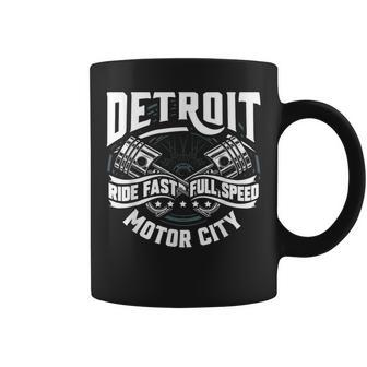 Detroit Michigan Motor City Spark Plug Wings Ride Fast Speed Coffee Mug - Monsterry UK