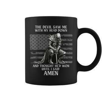 The Devil Saw Me With My Head Down And Thought He'd Won Mens Coffee Mug - Seseable