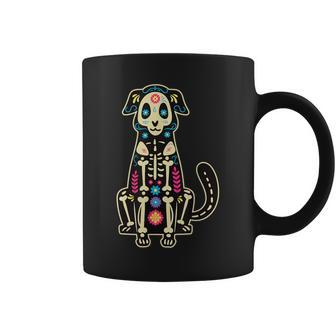 Dia De Los Muertos Dog Sugar Skull Perro Day Of The Dead Coffee Mug - Monsterry DE
