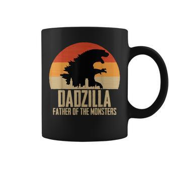 Dinosaur Dad Monsters Father's Day Dadzilla Dino Sunset Coffee Mug - Monsterry UK