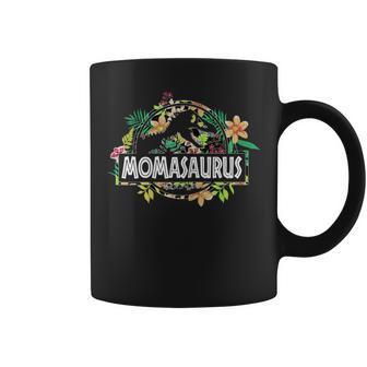 Dinosaur Mom Momasaurus T Rex Flower Coffee Mug - Monsterry