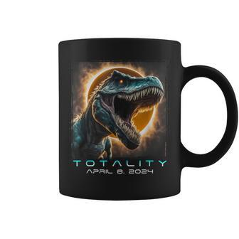 Dinosaur T-Rex Totality April 8 2024 Total Solar Eclipse Coffee Mug | Mazezy