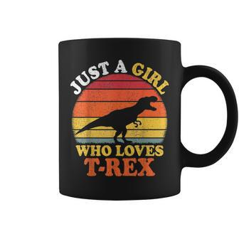 Dinosaur Vintage Just A Girl Who Loves T-Rex Coffee Mug - Thegiftio UK