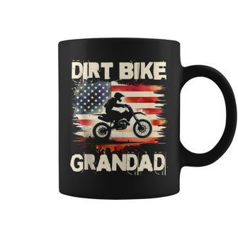 Dirt Bike Grandad Vintage American Flag Motorbike Coffee Mug - Monsterry AU