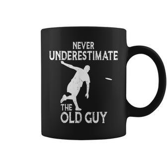 Disc Golf Never Underestimate The Old Guy Frolf Tree Golfing Coffee Mug | Mazezy