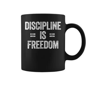 Discipline Is Equal To Freedom Motivational Slogan Coffee Mug - Monsterry DE