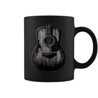 Distressed Acoustic Guitar Vintage Player Rock & Roll Music Coffee Mug - Monsterry AU