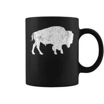 Distressed Buffalo Retro Bison Animal Lover Dad Coffee Mug - Monsterry UK