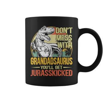 Distressed Grandadsaurus Dinosaur T Rex Father's Day Coffee Mug - Monsterry AU