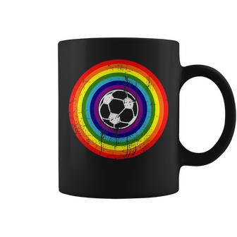 Distressed Lgbtq Soccer Gay Pride Coffee Mug - Monsterry AU