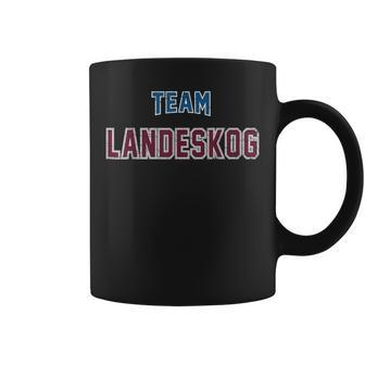 Distressed Team Landeskog Surname Proud Family Last Name Coffee Mug - Seseable
