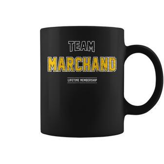 Distressed Team Marchand Proud Family Last Name Surname Coffee Mug - Seseable