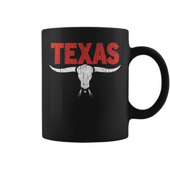 Distressed Texas Angry Longhorn Bull Coffee Mug - Monsterry UK