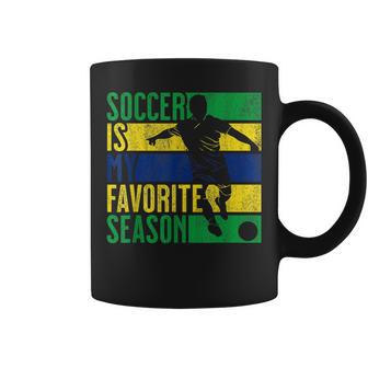 Distressed Vintage Soccer Is My Favorite Season Coffee Mug - Monsterry AU