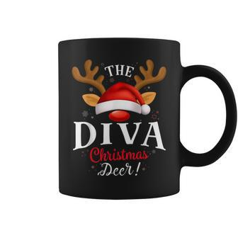 Diva Christmas Deer Pjs Xmas Family Matching Coffee Mug - Thegiftio UK