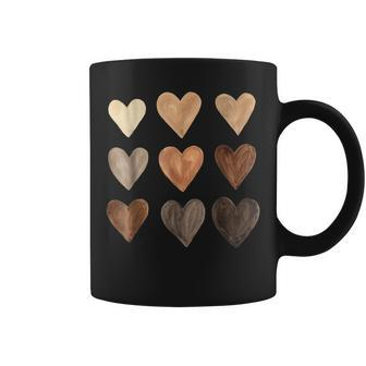 Diversity Heart Skin Tones Black Pride Melanin Kindness Coffee Mug | Crazezy CA