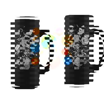 Divertido Astronauta Espacial Planeta Luna Ciencia Sistema Solar Taza de café - Regaloses