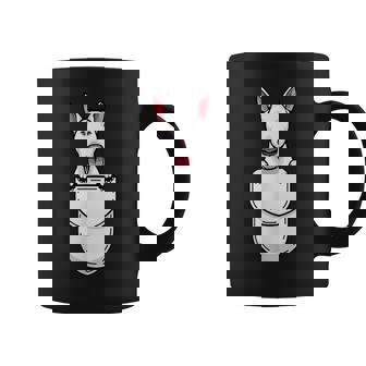 Divertido Bull Terrier En Bolsillo Lindo Bull Terrier Camiseta Taza de café - Regaloses