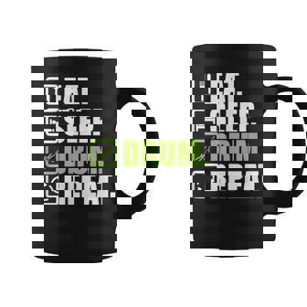 Divertido Drumming Eat Sleep Drum Repeat Drummer Taza de café - Regaloses