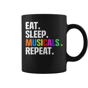Divertido Eat Sleep Musicals Repeat Taza de café - Regaloses