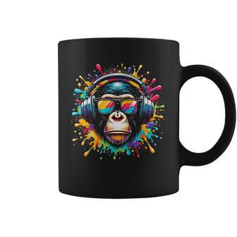 Dj Affen Monkey Mit Kopfhörer Und Sonnenbrille Herren Damen Tassen - Seseable
