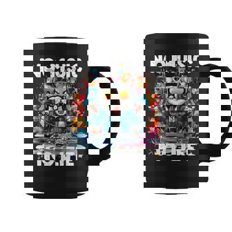 Dj No Music No Life Gato Tocadiscos Dj Colores Música Humor Manga Larga Taza de café - Regaloses