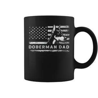 Doberman Pinscher Dog Dad American Flag Dobie Dad Coffee Mug - Monsterry AU