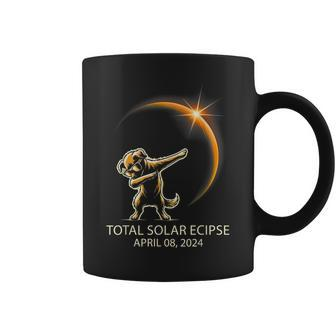 Dog Dabbing Sunglasses Total Solar Eclipse April 08 2024 Coffee Mug - Seseable
