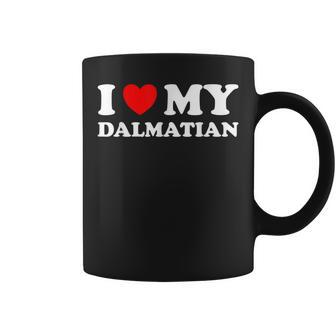 Dog Lovers Heart I Love My Dalmatian Coffee Mug - Monsterry