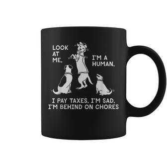 Dog Mocks Humans Look At Me I'm A Human Coffee Mug | Mazezy