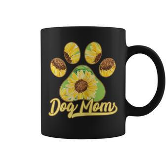 Dog Mom Paw Sunflower Pattern Coffee Mug - Monsterry UK