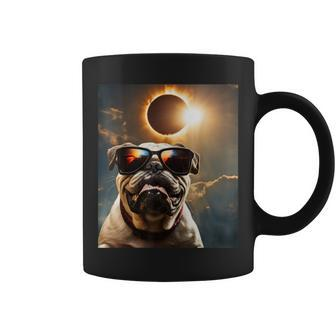 Dog Taking A Selfie With Solar 2024 Eclipse Wearing Glasses Coffee Mug - Monsterry DE