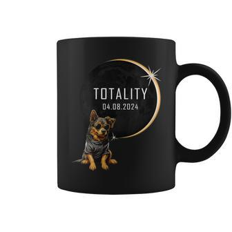 Dog Total Solar Eclipse 2024 Totality Dog Glasses Coffee Mug - Monsterry