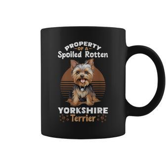 Dog Yorkie Property Of A Spoiled Rotten Yorkshire Terrier Coffee Mug - Thegiftio UK