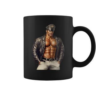 Dom Gay Leather Biker Gay Pride Daddy Bear Mustache Coffee Mug - Monsterry UK